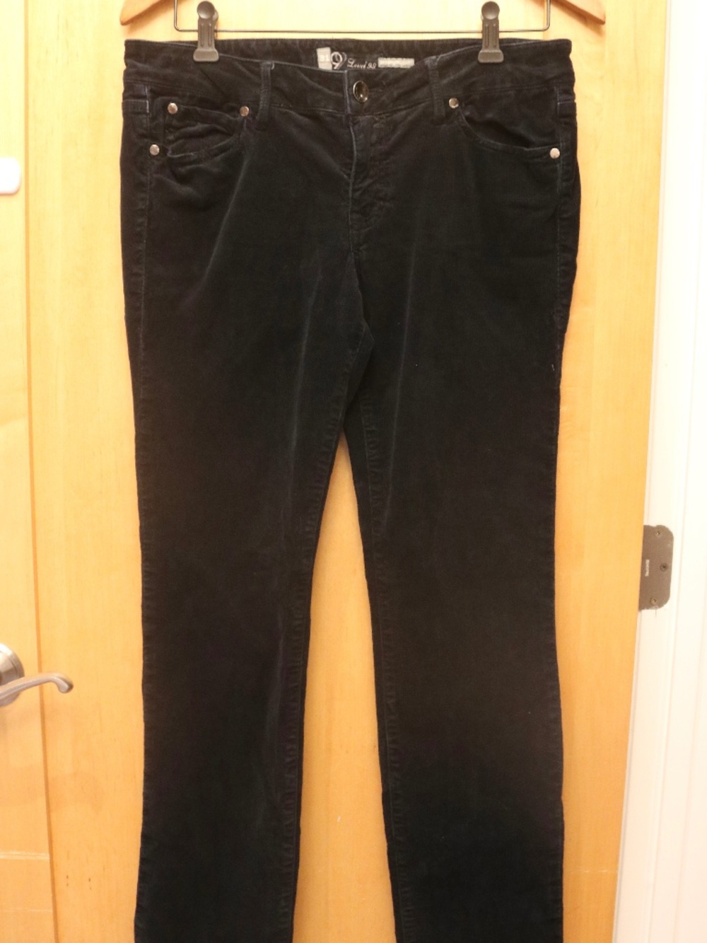 Anthropologie Level 99 Skinny Straight Navy Corduroy, Size 30